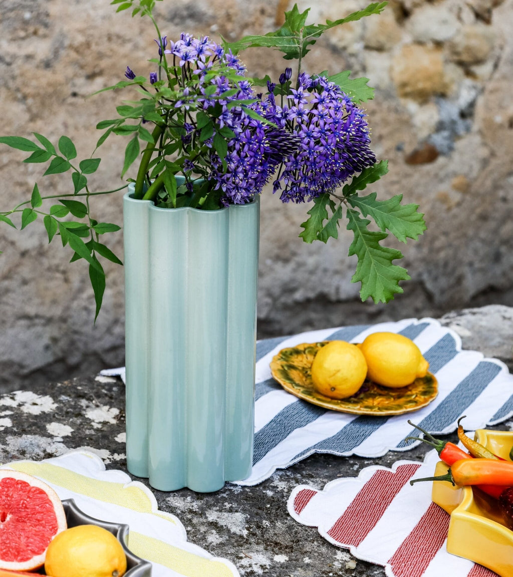 Duetto Solo Almond green ceramic vase H27 x Ø12,5cm