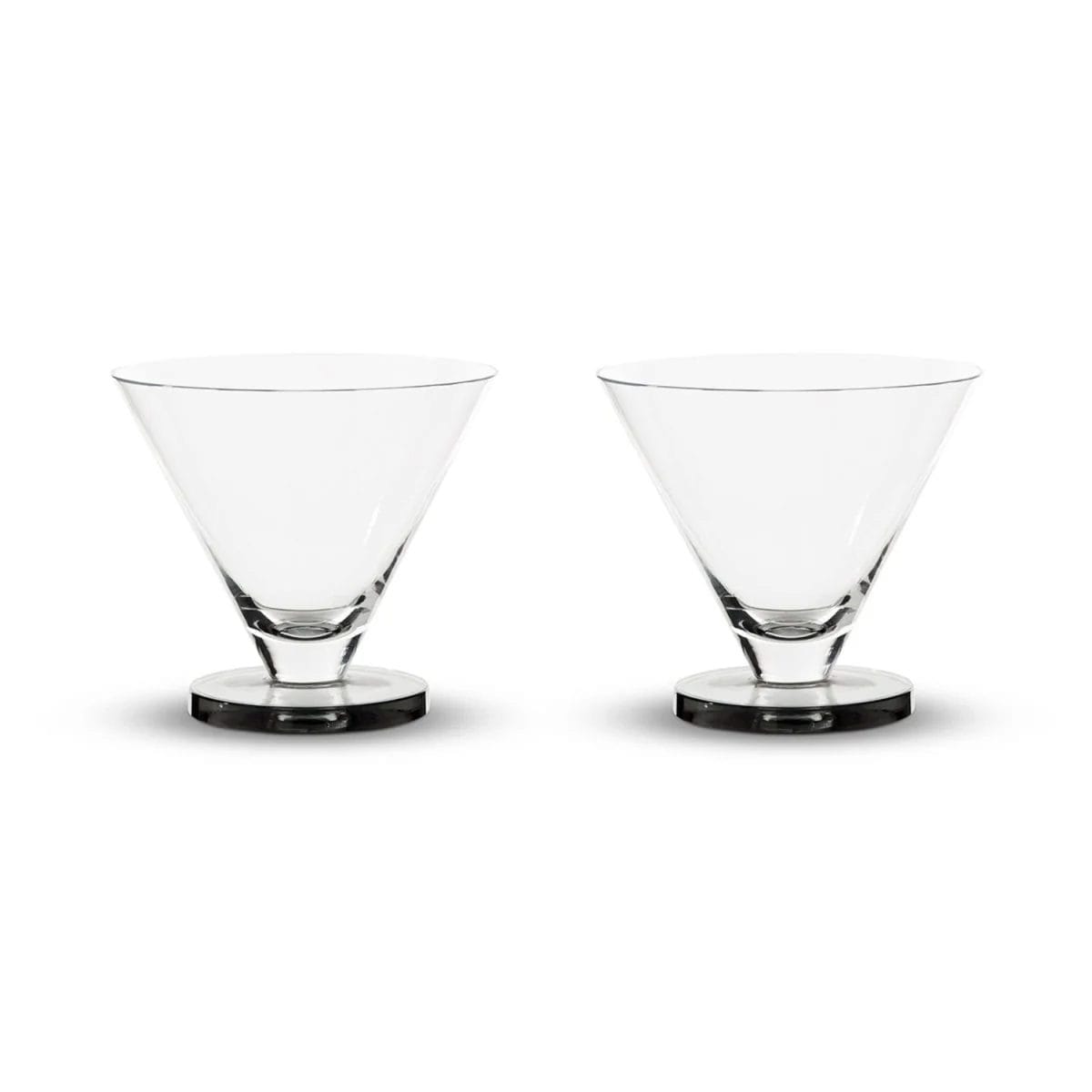 Puck Cocktail Glass, Clear Smoke (Set of 2)