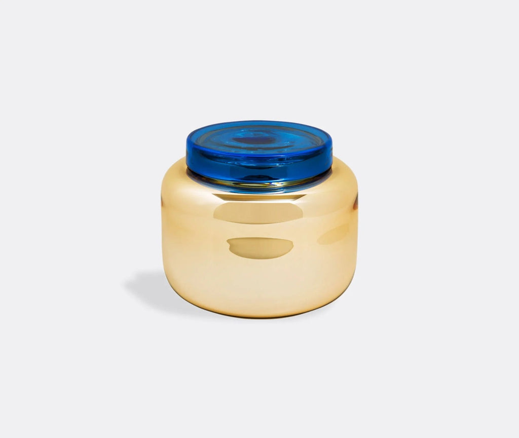 Container Low Jar, Orange and Blue
