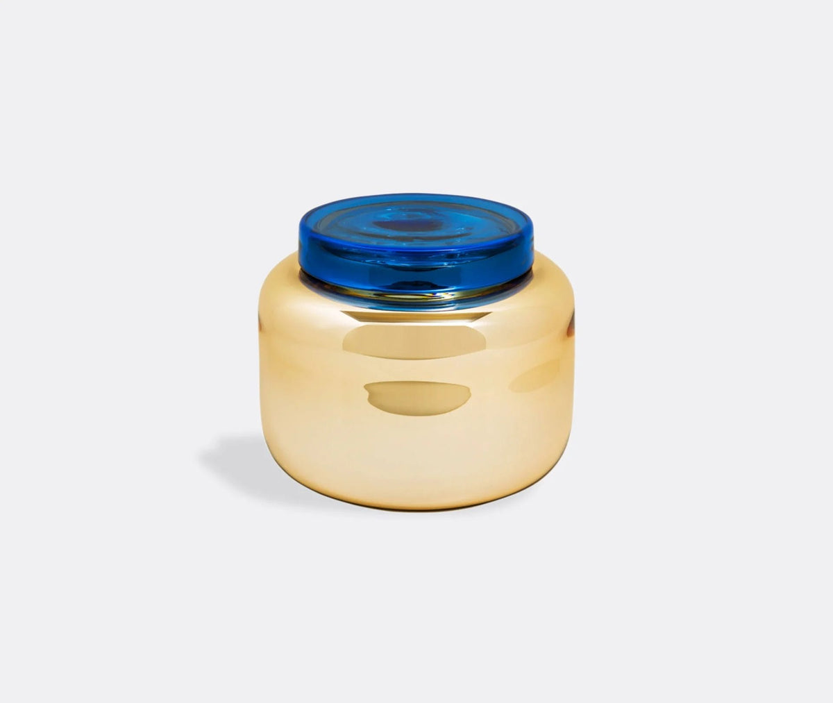Container Low Jar, Orange and Blue
