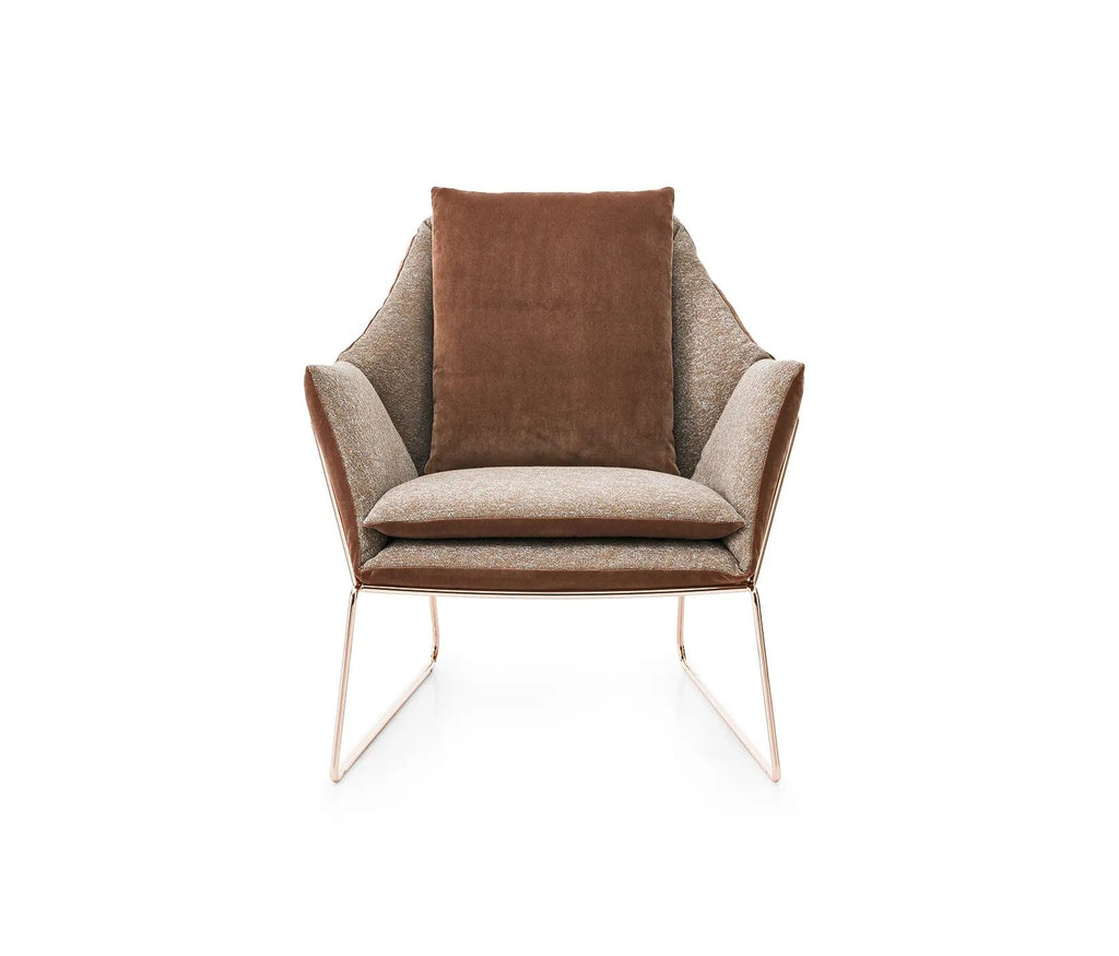 New York Armchair, Black Nickel, Leather/Pelle Ocean Col.14