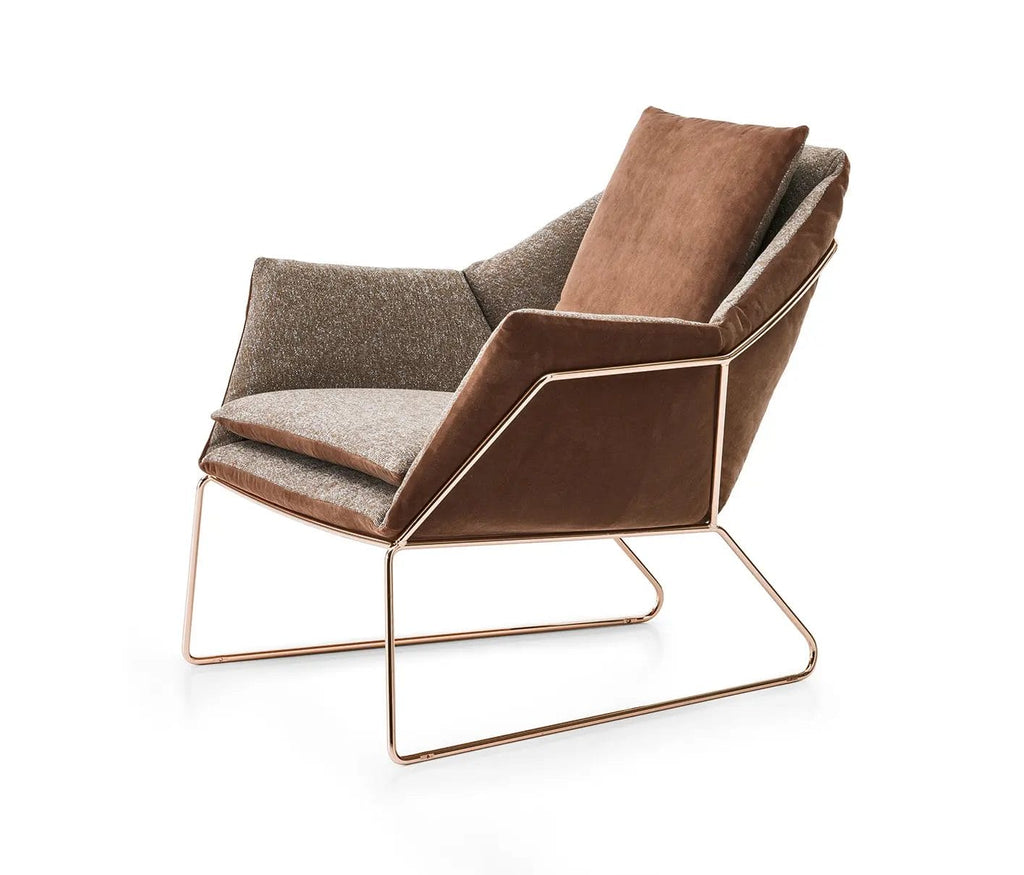New York Armchair, Black Nickel, Leather/Pelle Ocean Col.14