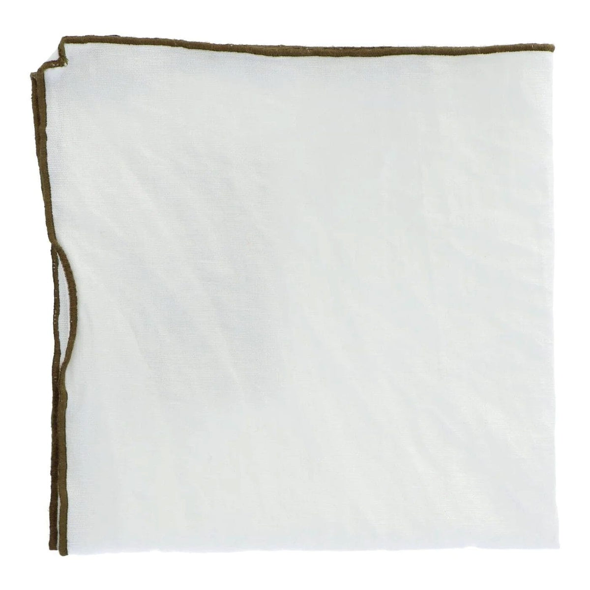 Toile Mimi Napkins, Blanc/Bourdon Kaki, 45 x 45 cm