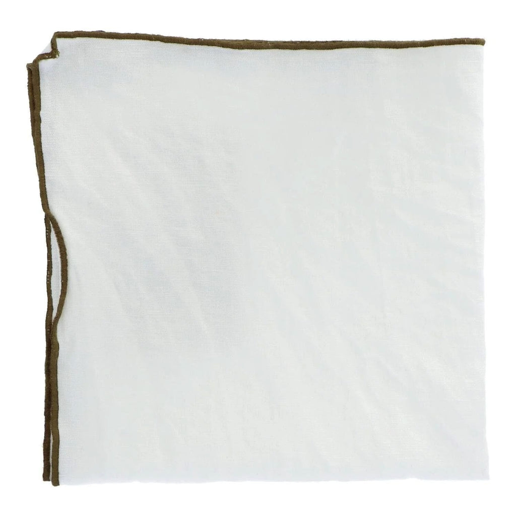 Toile Mimi Placemats, Blanc/Bourdon Kaki, 35 x 50 cm