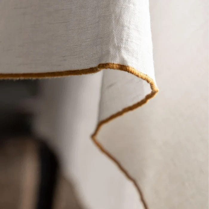 Toile Mimi Placemats, Blanc/Bourdon Ocre, 35 x 50 cm