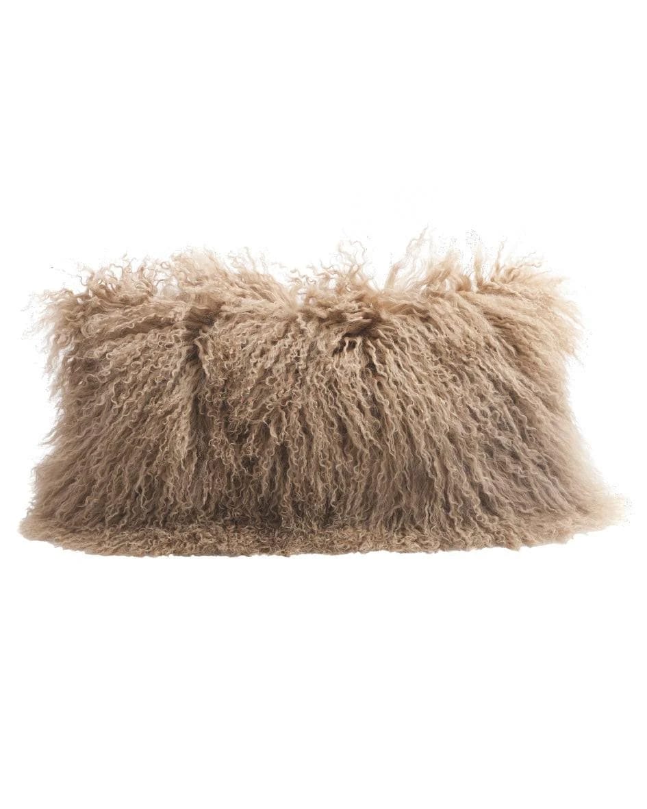 Chèvre Tibet Couleur Cushion, Lin Cappuccino, 25 x 50 cm