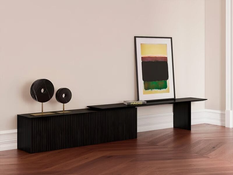 Velasca Extensible Sideboard in Ebony Stained Oak Black, 3 Doors, 200/271 cm