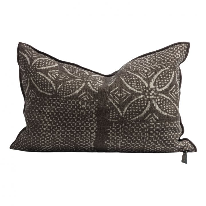 Lin Wabi-Sabi Cushion, Bogolan Kaki, 40 x 60 cm
