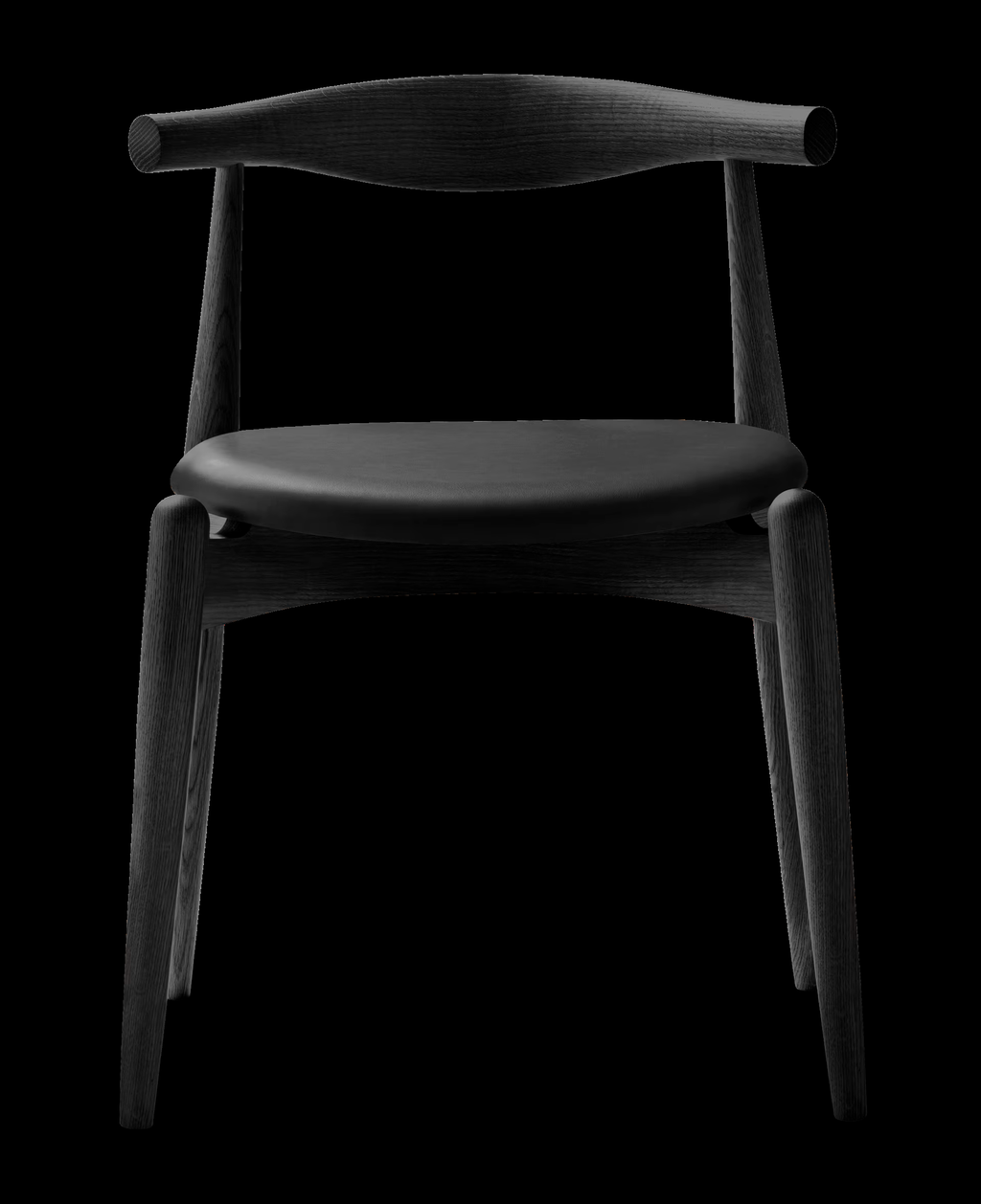 CH20, Elbow Chair, Oak Oil, FSC®Mix 70% Leather Thor 301, CAT B (Black)