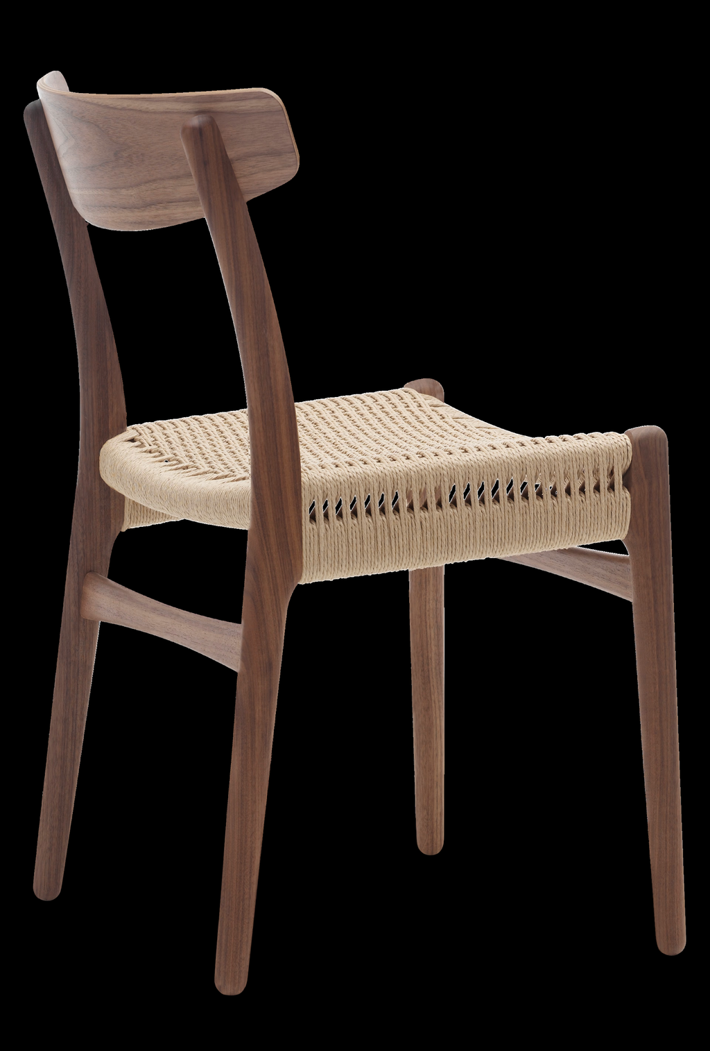 CH23 Chair, Walnut Oil, Natural paper cord, Solid wood frame, veneer back, W50.5 x H78.5 cm