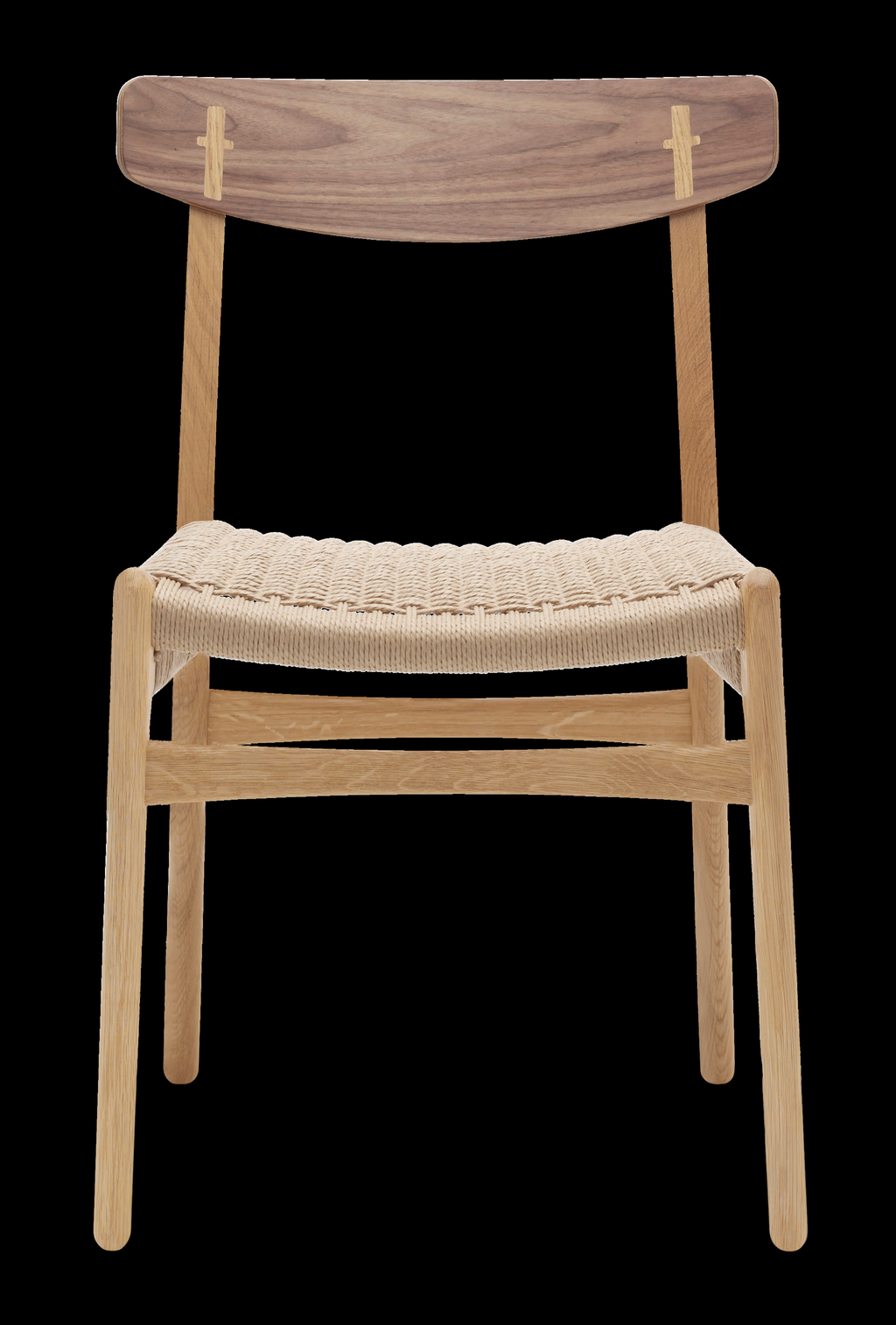 CH23 Chair, Oak/Walnut Oil, Natural paper cord, Solid wood frame, veneer back, W50.5 x H78.5 cm