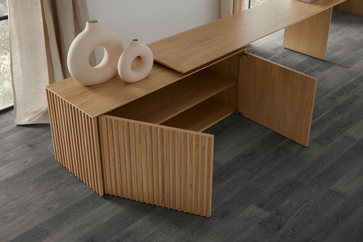 Velasca Extensible Sideboard in Ebony Stained Oak, 3 Doors, 200/271 cm