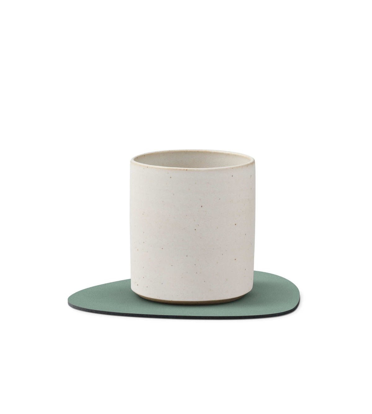 Glass Mat Curve, Leather Nupo, Pastel Green, 11 x 13 cm