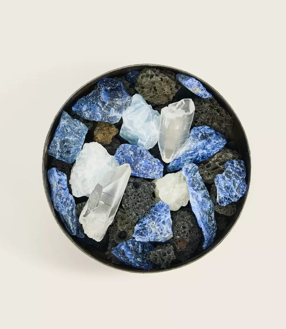 Flat Pot Pourri Small, Lava Blue 12x5cm (Sang Bleu) + Refilling 15ml