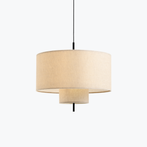 Margin Pendant Lamp Beige w. Black Fitting Ø70 cm - Image 3