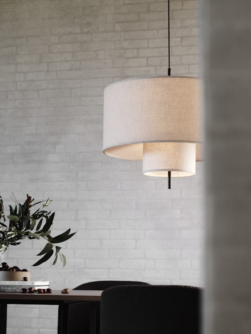 Margin Pendant Lamp Beige w. Black Fitting Ø70 cm