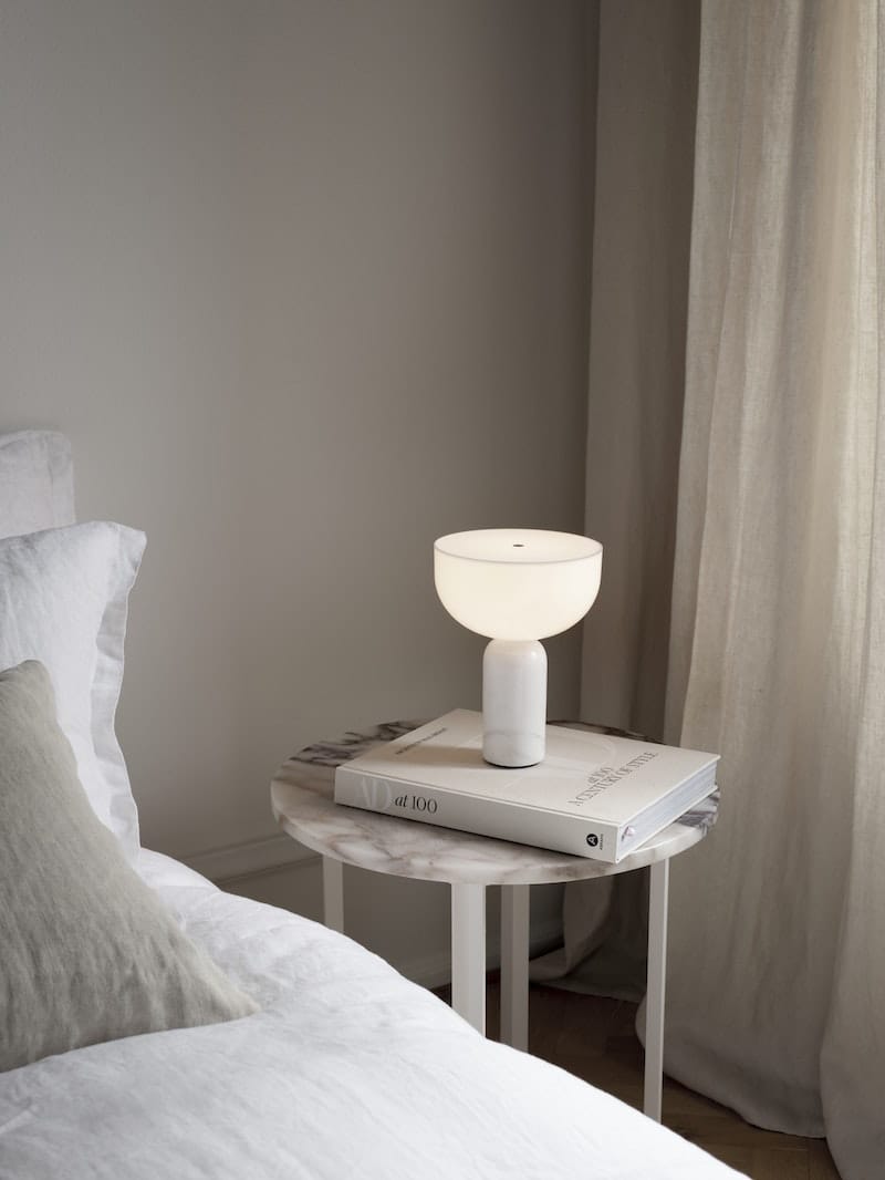 Kizu Portable Lamp, White Marble