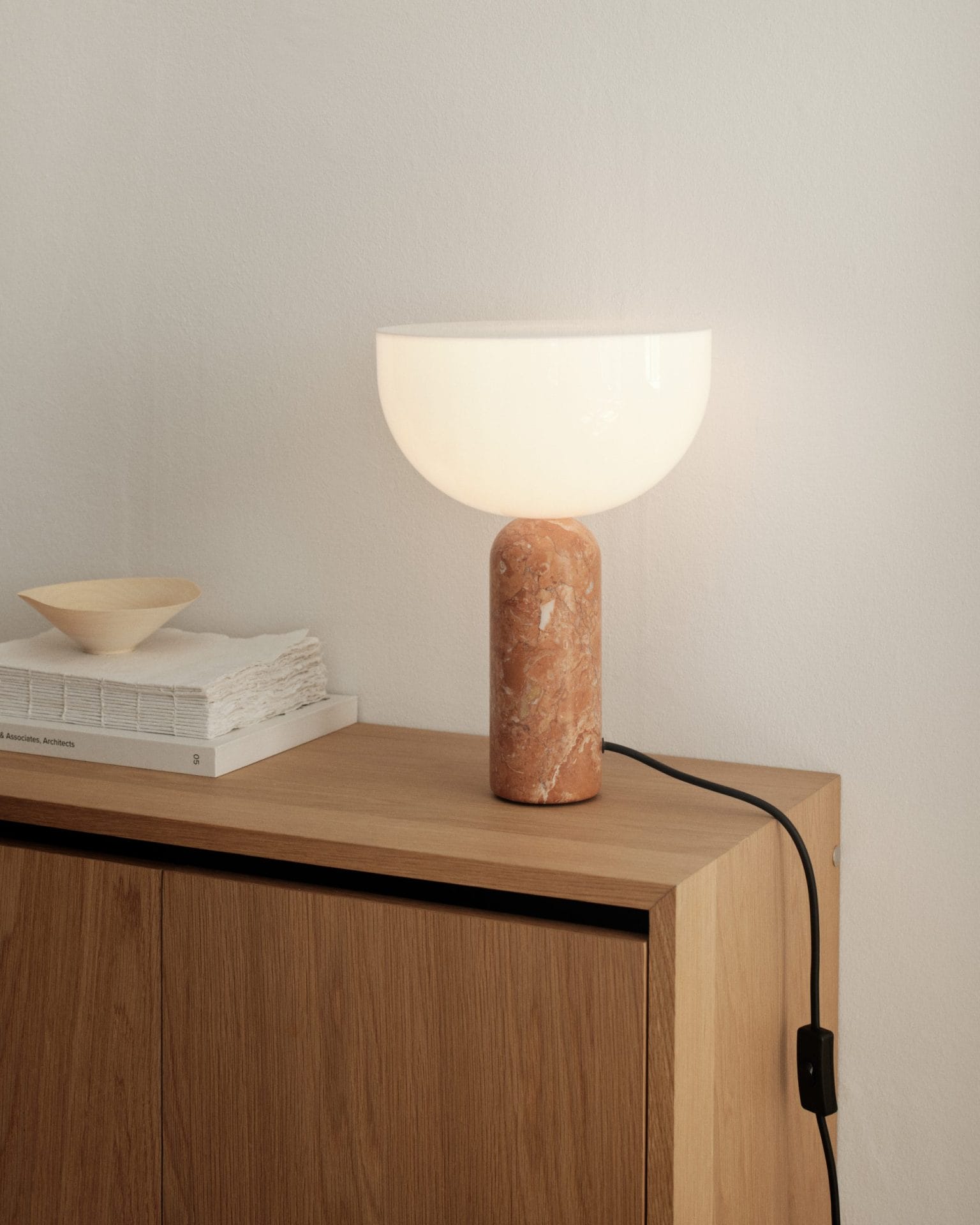 Kizu Table Lamp, Small, Breccia Pernice Marble