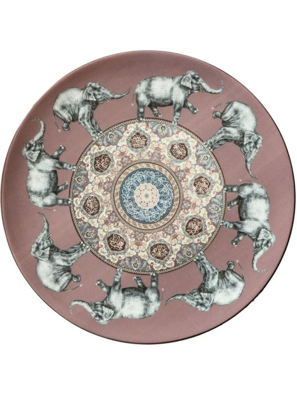 Costantinopoli Line, Decorative Porcelain Plate, Elephants, Ø21 cm