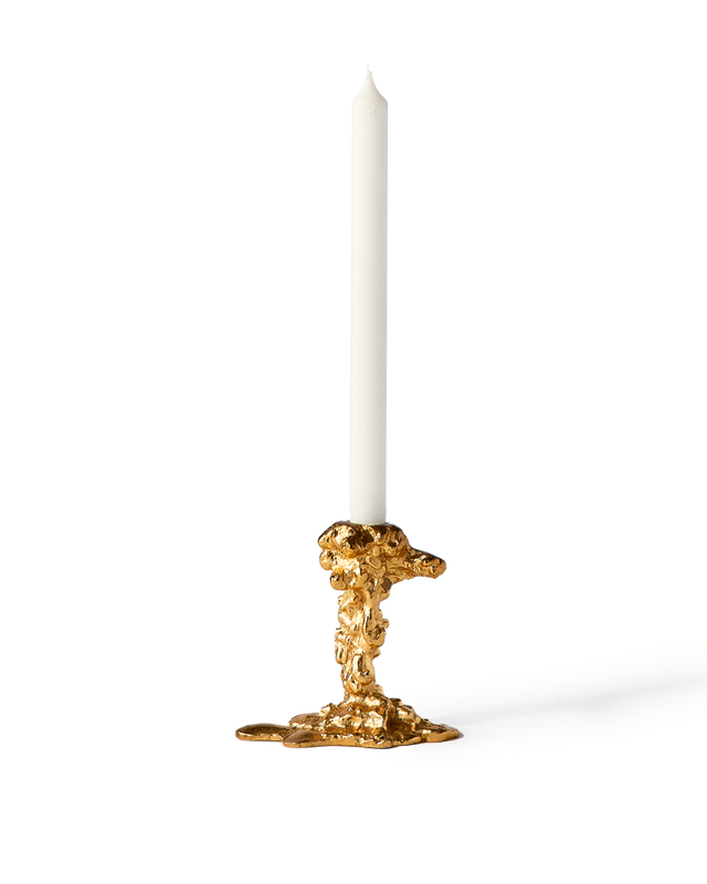 Drip Candle Holder S, Gold