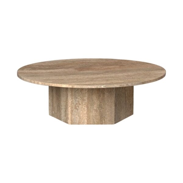Epic Coffee Table, Warm Taupe Travertine Table Base: Warm Taupe Travertine, Round, Ø110 cm