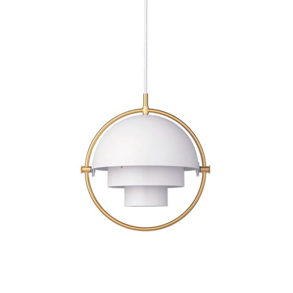 Multi-Lite Pendant, Shade White Semi Matt, Base Brass
