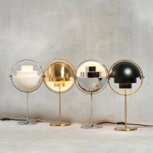 Multi-Lite Table Lamp, Shade Soft Black Semi Matt, Base Brass - Image 2