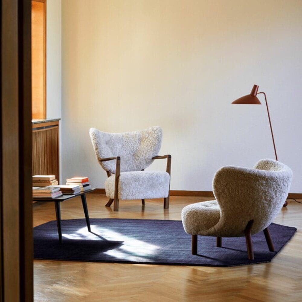 Wulff ATD2 lounge chair - Sheepskin 17mm, Moonlight - Walnut