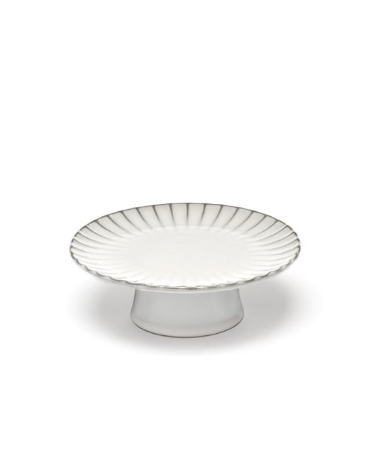 Cake Stand M, White, Stoneware