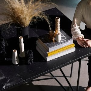 Dining Table 230, Top: Set of Black Marble, Frame: Black/Brass, Base: Black/Brass - Image 2