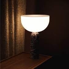 Kizu Table Lamp, Small, Rosso Levanto Marble