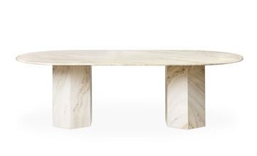 Epic Dining Table - Elliptical, Travertine