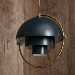 Multi-Lite Pendant - Small Base: Brass Shade: Black Semi Matt - Image 2