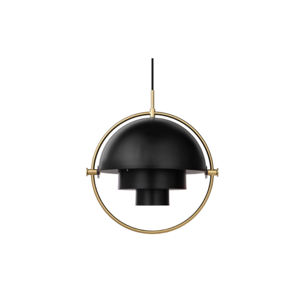 Multi-Lite Pendant - Small Base: Brass Shade: Black Semi Matt