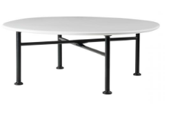 Carmel Coffee Table,Black Semi Matt, Clam White