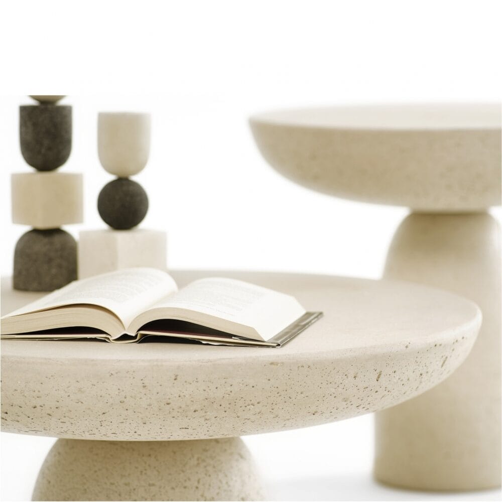 OLO Concrete coffee table, Ivory Ø70