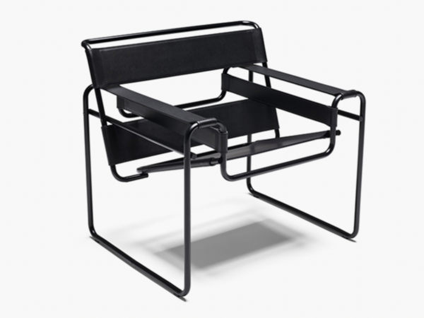 Wassily Lounge Chair, Cowhide - Onyx Ultra Matte Black