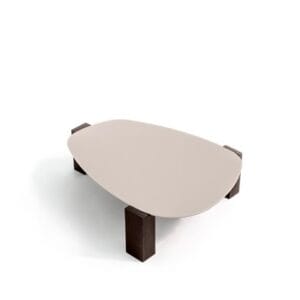Gogan Table Glass Top, Sand Caffe, 101x108 H27 cm