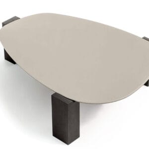 Gogan Table Glass Top, Sand Caffe