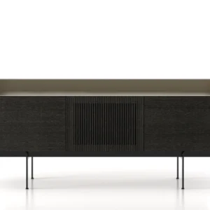 Stockholm Technic Sideboard, 3 Doors, Ebony Oak, Bronze Top, H29 cm - Image 2