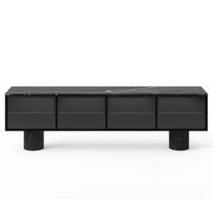 Rio 400, Top Matt Marquina Marble Top & Legs, Black Stained Walnut - Image 2