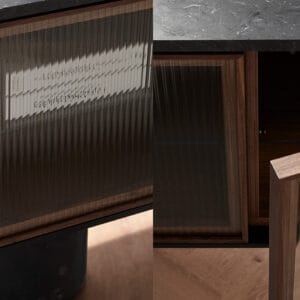 Rio 400, Top Matt Marquina Marble Top & Legs, Black Stained Walnut - Image 3